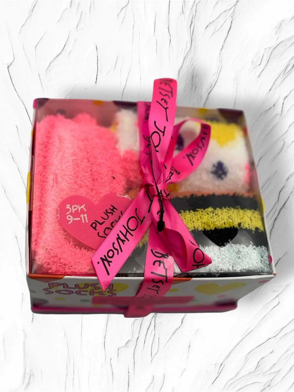 NWT Betsey Johnson 3 Pack Plush Cozy Socks Gift Box Set Multi